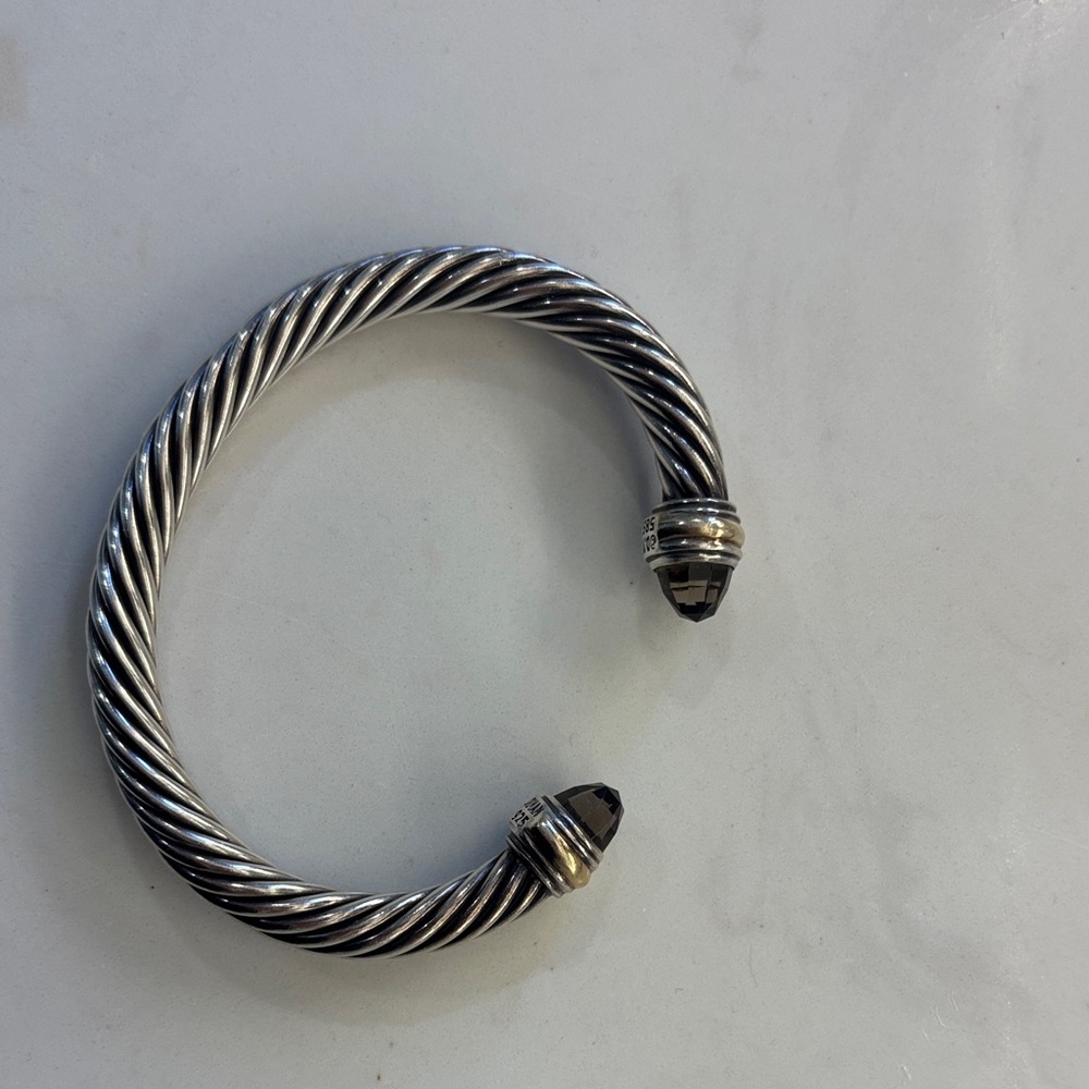 David Yurman Silver and Black Cable Bracelet